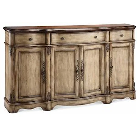 Narrow Sideboard w/ Wood Top